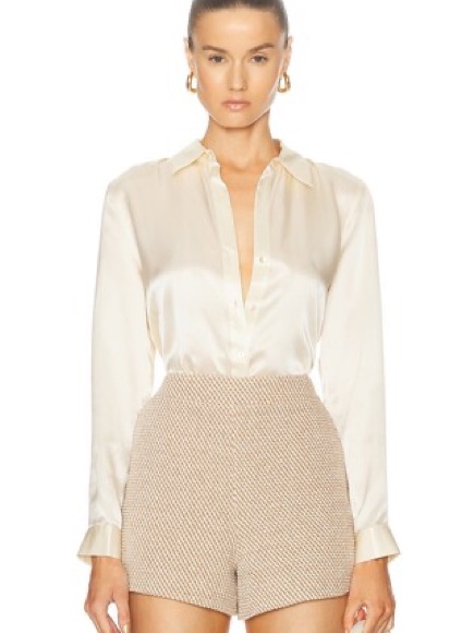 L'agence Tyler Silk Button-Front Blouse